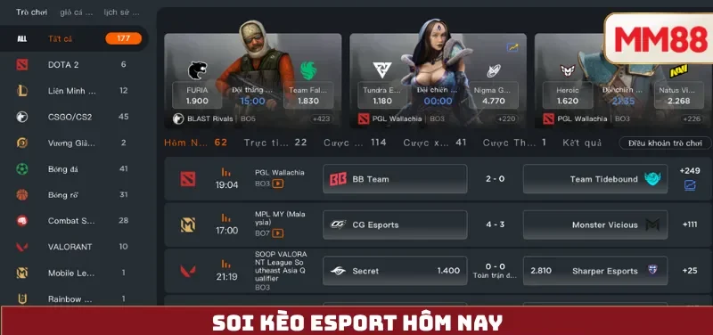 Soi Kèo eSport Hôm Nay – Lịch Thi Đấu, Tỷ Lệ Kèo & Phân Tích Dữ Liệu Chuẩn Xác Cùng MM88 3 Soi Kèo eSport Hôm Nay